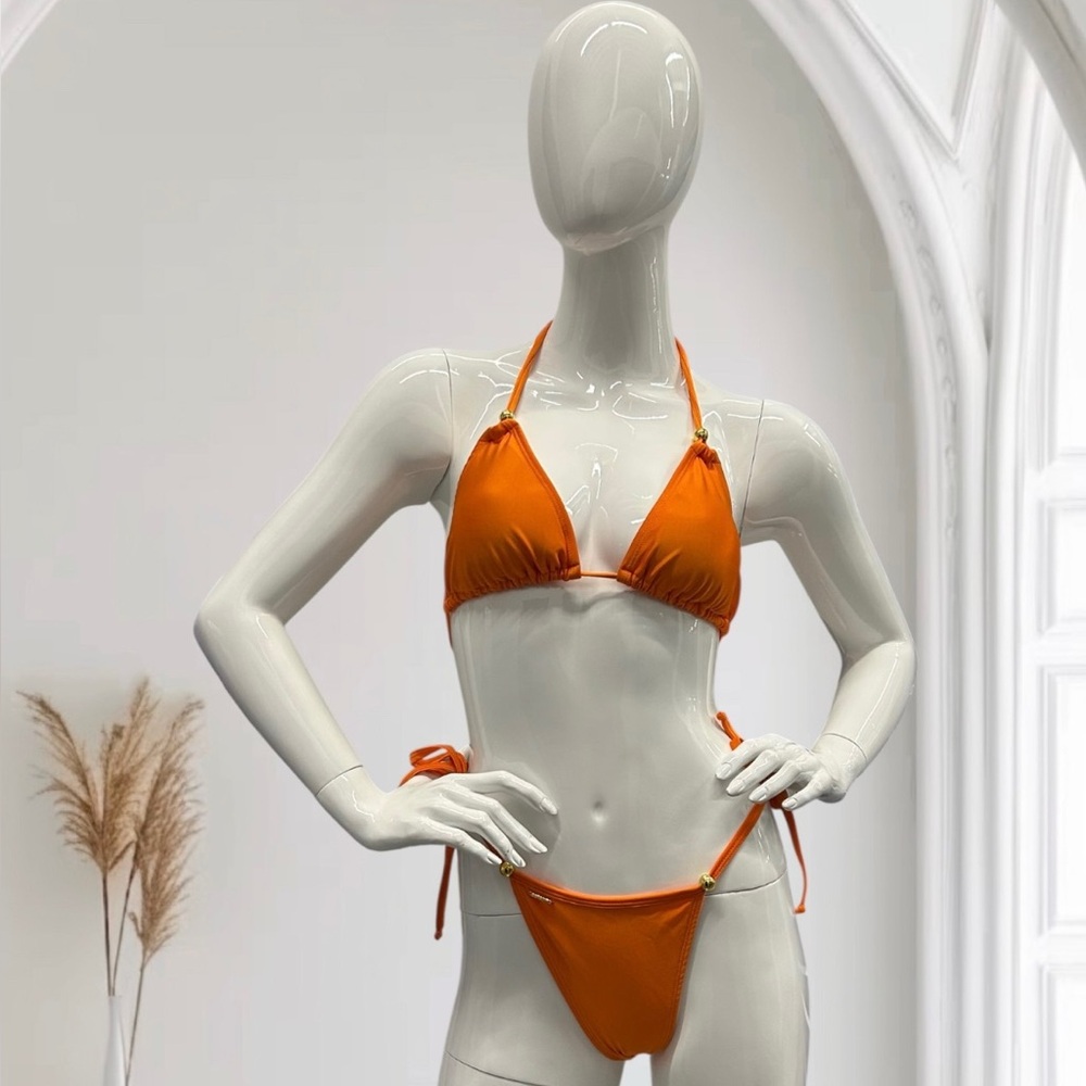 Orange Halter Bikini Set